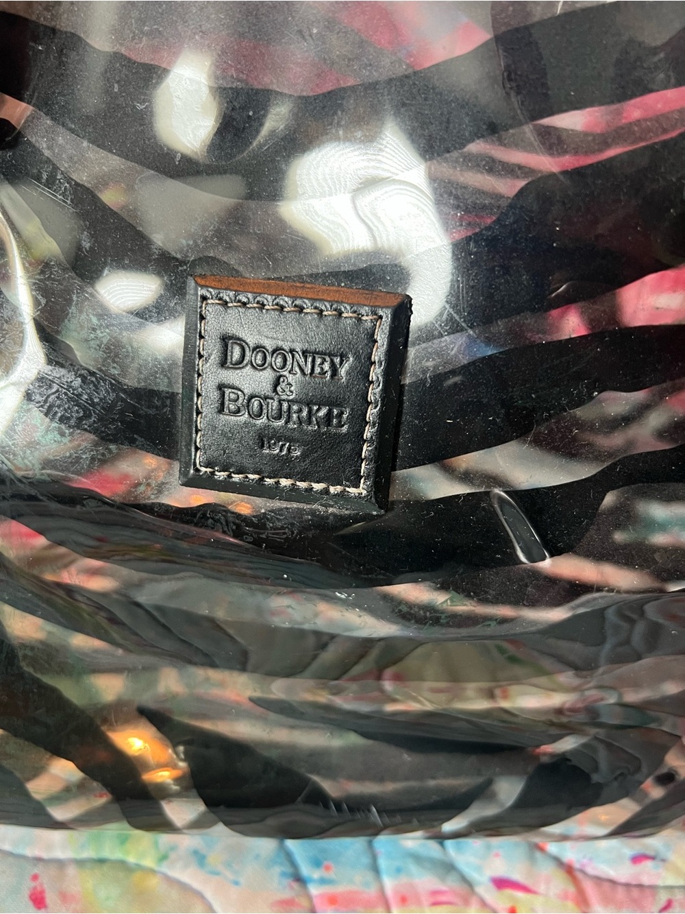 Dooney & Bourke Black Zebra-Print Clear Tote Bag - Picture 2 of 6